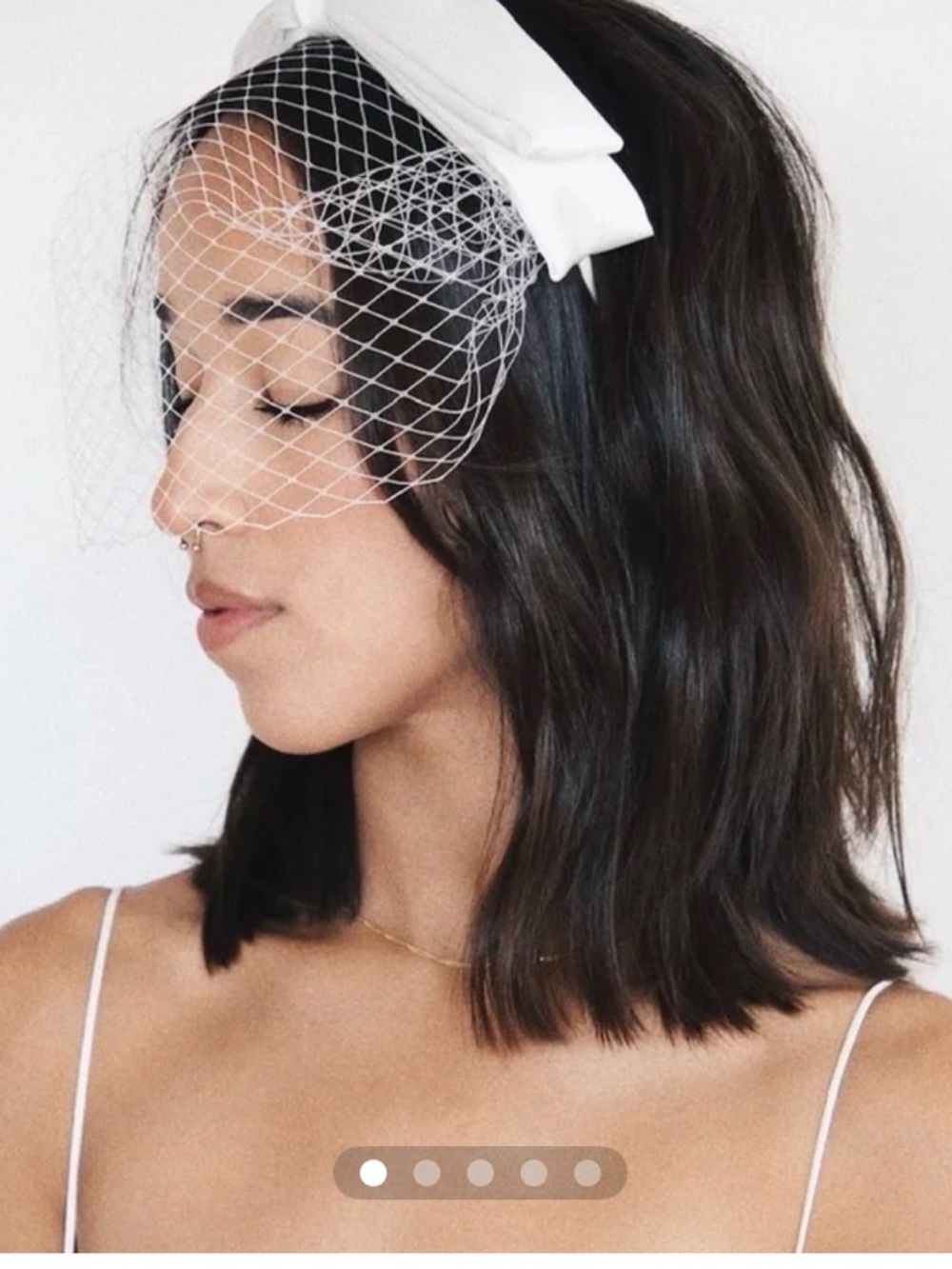 Kristin Ess veil headband box wedding vintage bow Ivory wedding NWT bridal